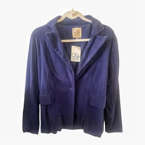Chaser Navy Cotton Blazer Casual Jacket Size Small NWT